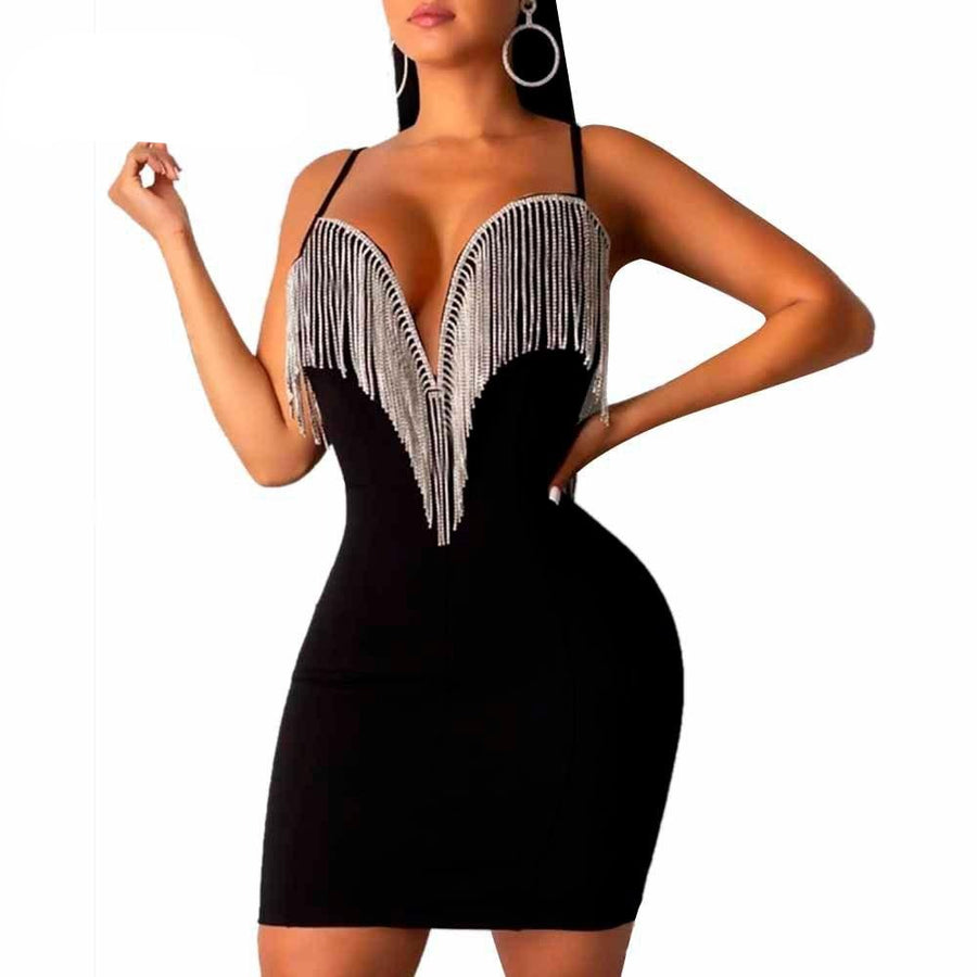 V Neck Sleeveless Bodycon Party Dress - WeYone Marketplace Store